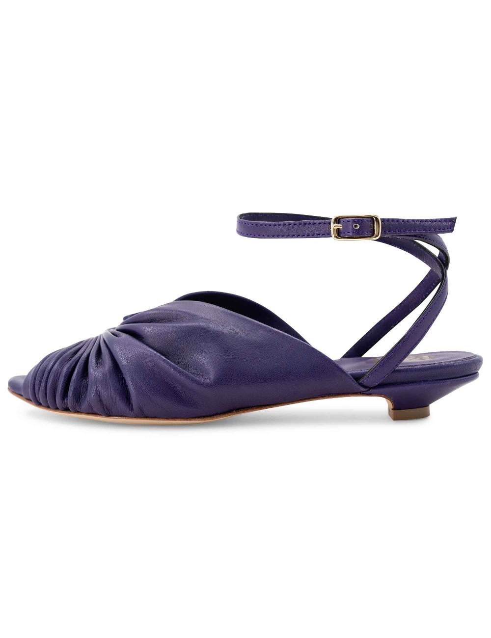 L'ARIANNA sandalo sp1596 da donna in pelle color viola plissè e cintuirno alla caviglia Negozio