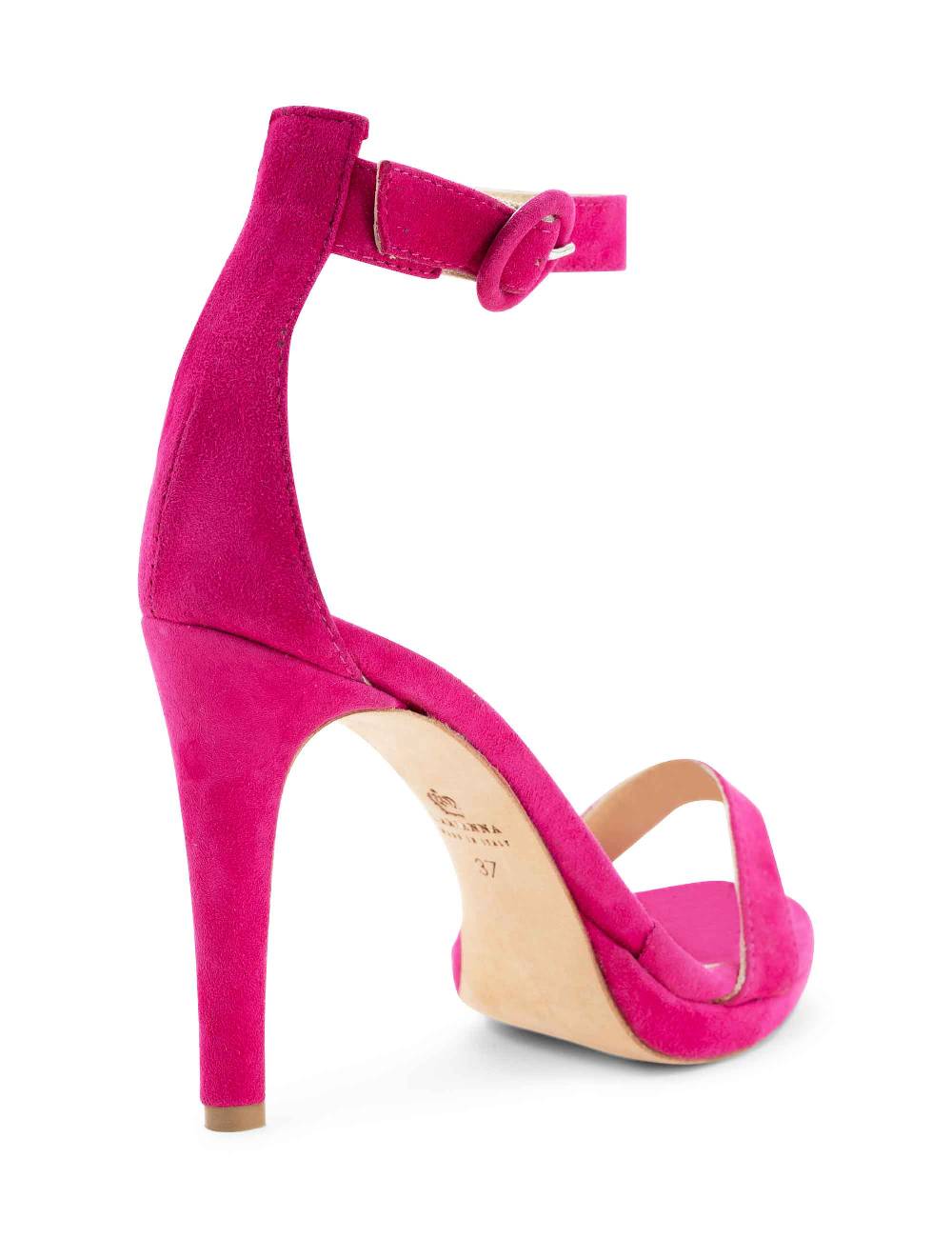 L'ARIANNA Sandali DS7016 donna in camoscio fucsia tacco alto e cinturino alla caviglia In Saldo