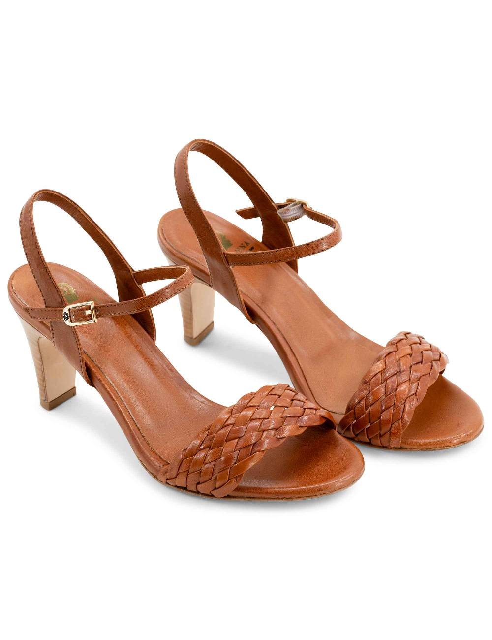 L'ARIANNA Sandali Ds1733/c donna in cuoio con cinturino alla caviglia e fascia intrecciata anteriore Moda