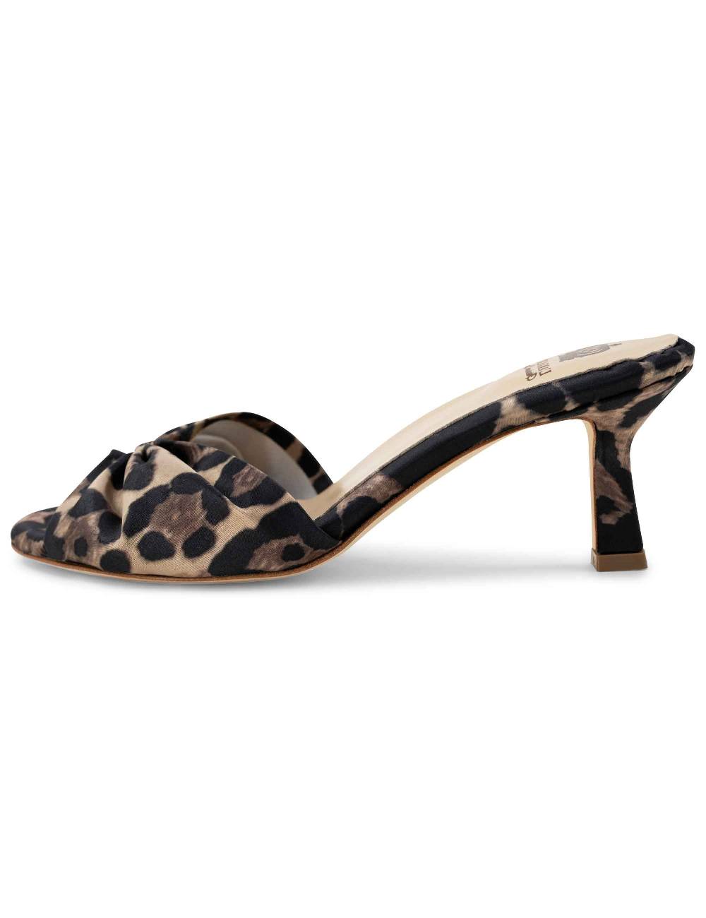 L'ARIANNA Sandali ds1649/rt donna inraso animalier color nero con tacco basso Italia