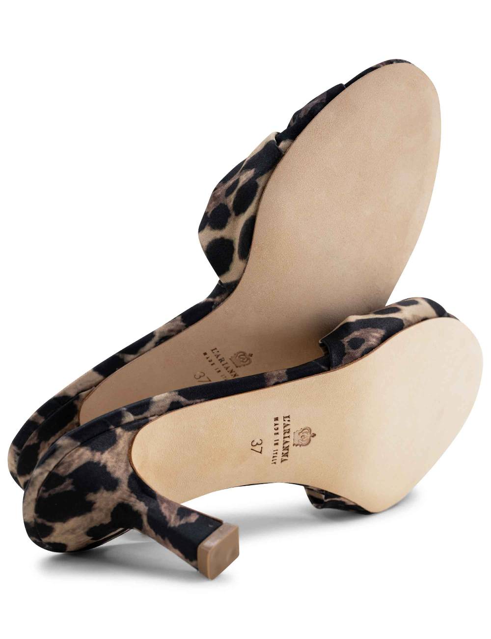 L'ARIANNA Sandali ds1649/rt donna inraso animalier color nero con tacco basso Italia