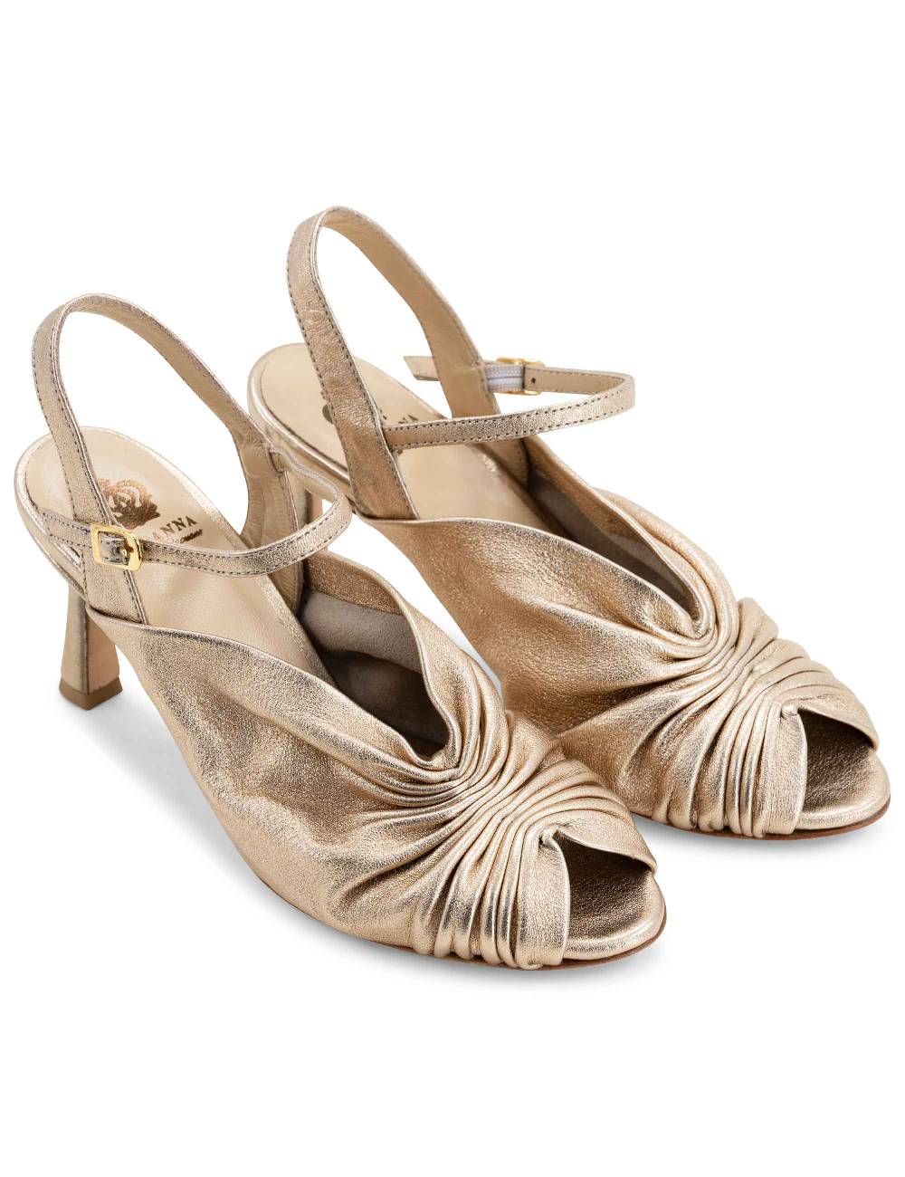 L'ARIANNA Sandali ds1535/rt donna in pelle nude con suola in cuoio Nuovo
