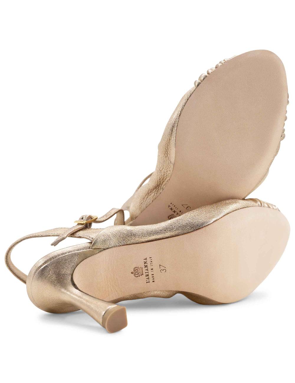 L'ARIANNA Sandali ds1535/rt donna in pelle nude con suola in cuoio Nuovo