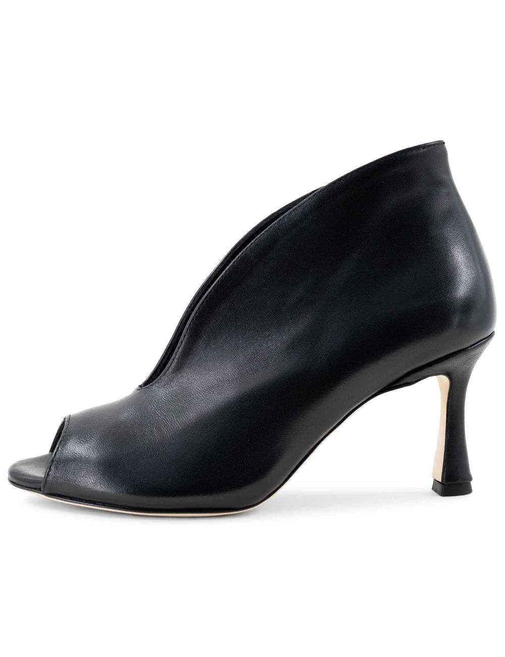 L'ARIANNA tronchetti sp8004 open toe donna in pelle nera con tacco alto Affare Del Giorno