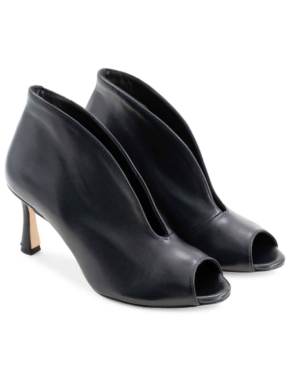 L'ARIANNA tronchetti sp8004 open toe donna in pelle nera con tacco alto Affare Del Giorno