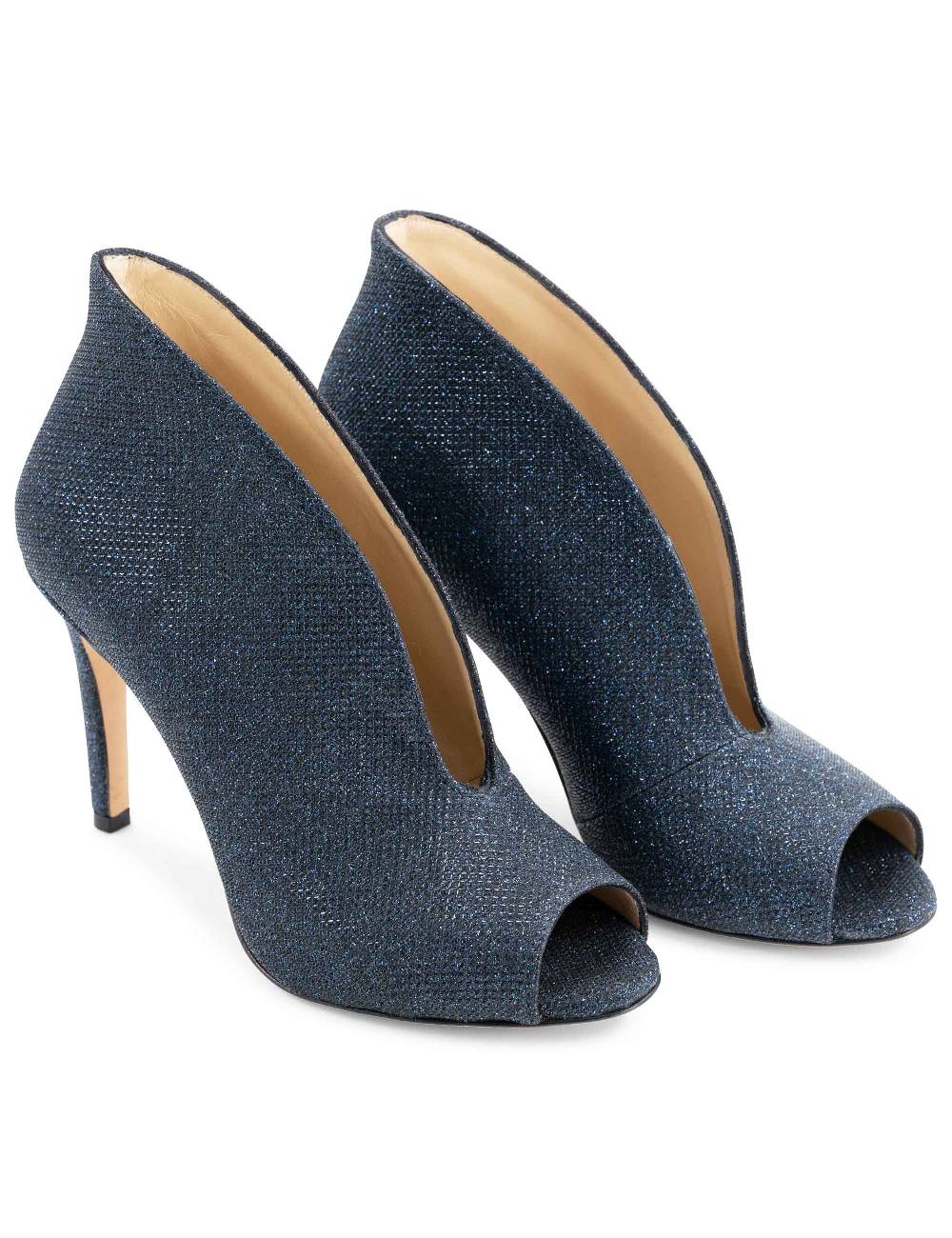 L'ARIANNA tronchetto sp8004 open toe donna intessuto luminor blu con tacco alto Prezzo Ridotto