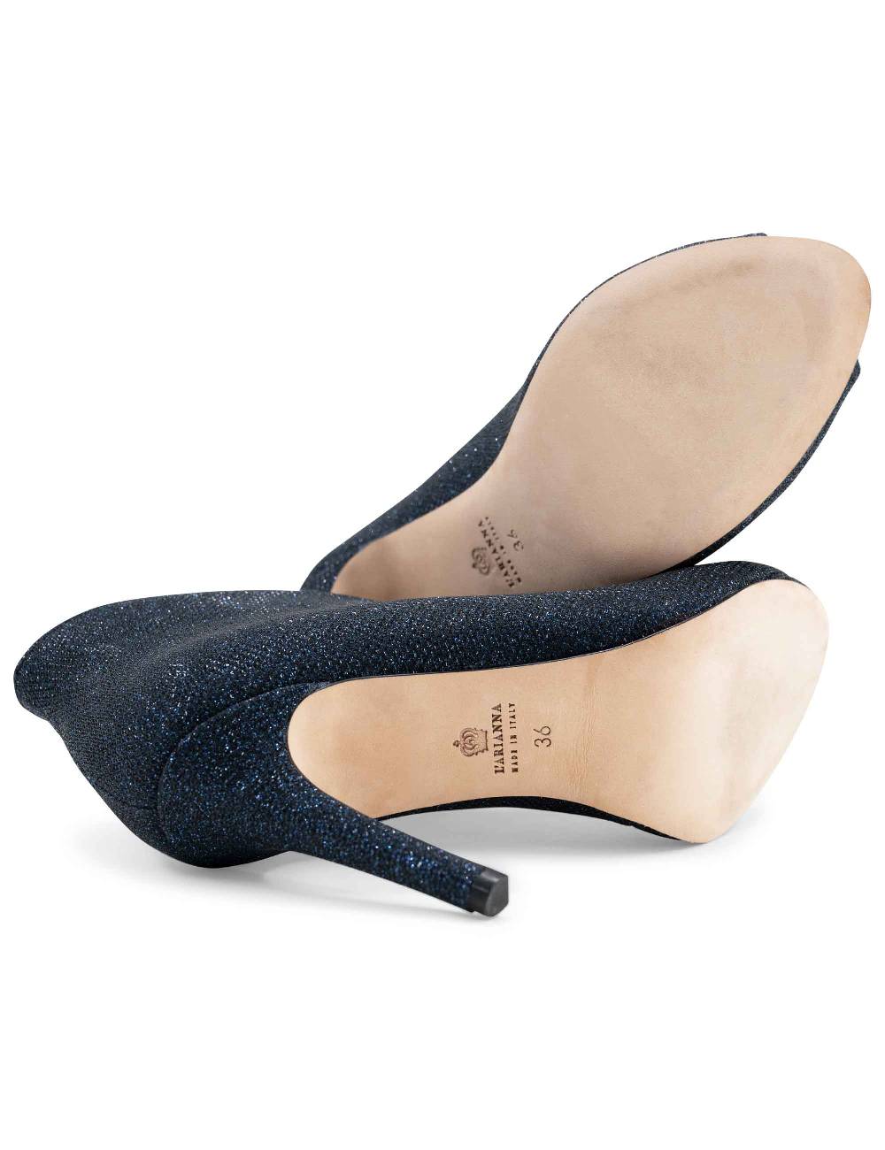 L'ARIANNA tronchetto sp8004 open toe donna intessuto luminor blu con tacco alto Prezzo Ridotto