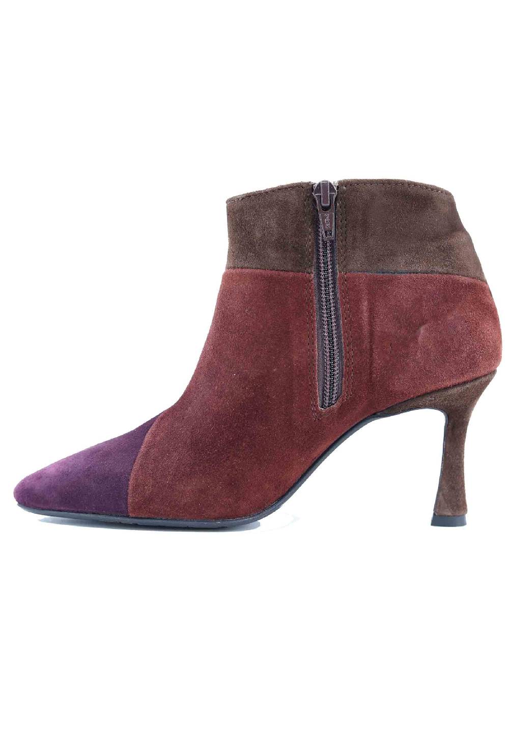 L'ARIANNA Stivaletti TR1672/RT in camoscio tre colori con tacco alto Sconto