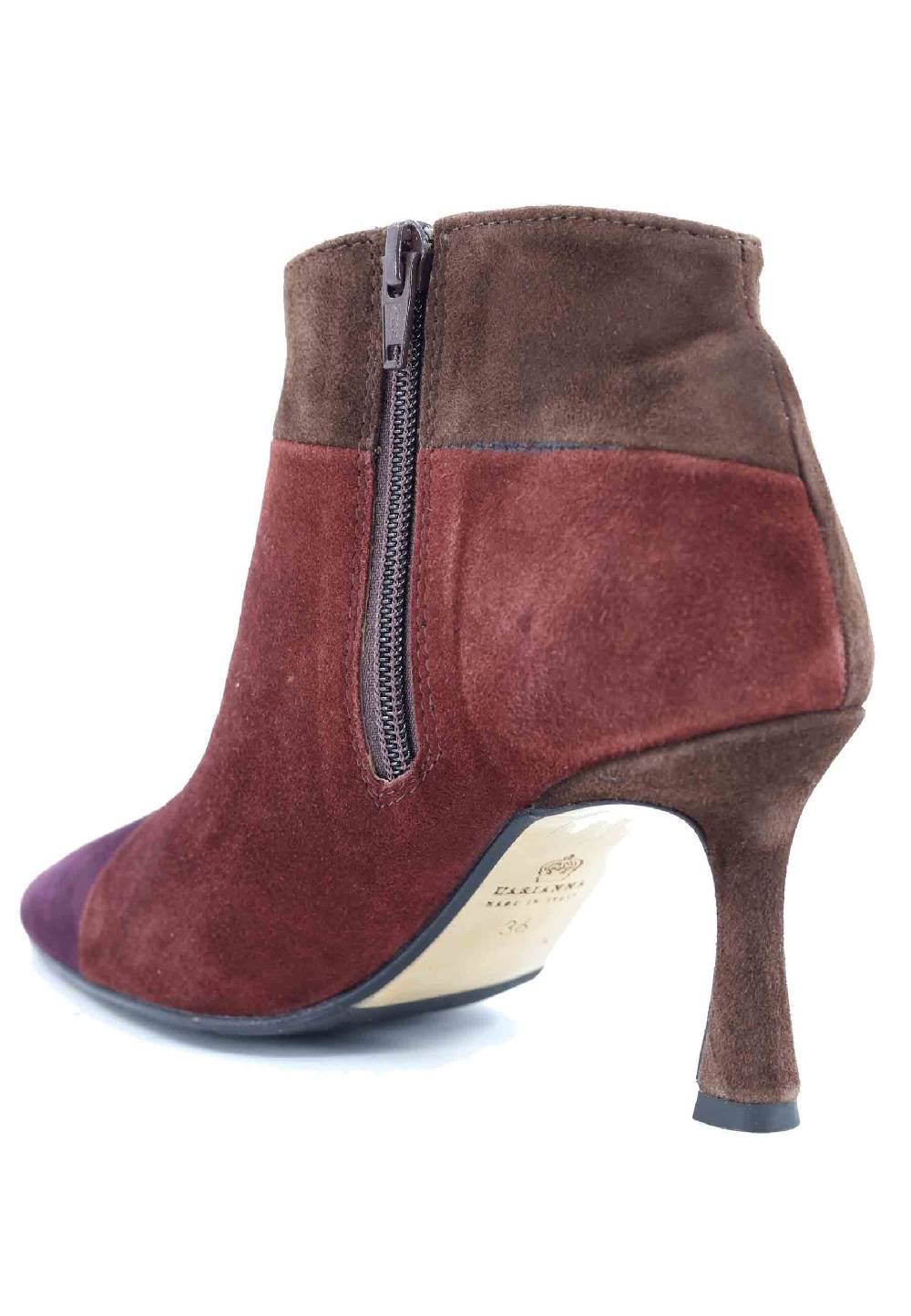 L'ARIANNA Stivaletti TR1672/RT in camoscio tre colori con tacco alto Sconto