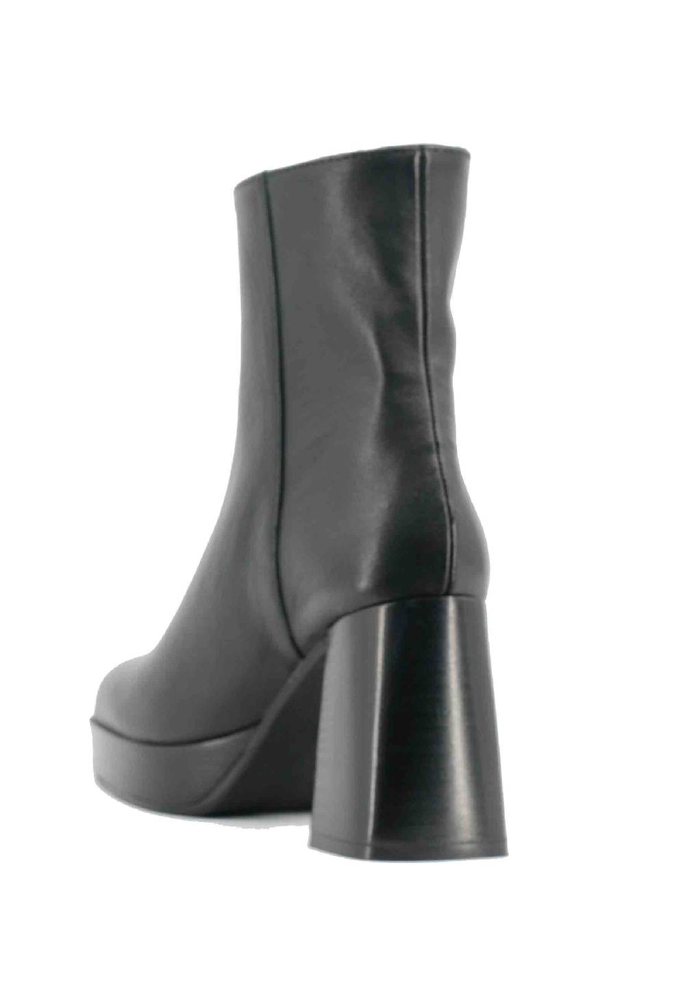 L'ARIANNA Stivaletti TR1665 in pelle nera con tacco alto e plateau con zip esterna I Più Venduti
