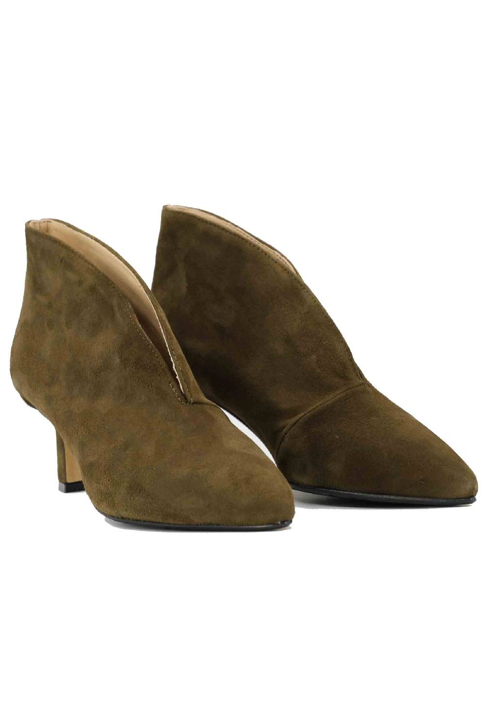 L'ARIANNA Stivaletti TR8006/RT Ankle boot in camoscio verde con tacco basso Italy