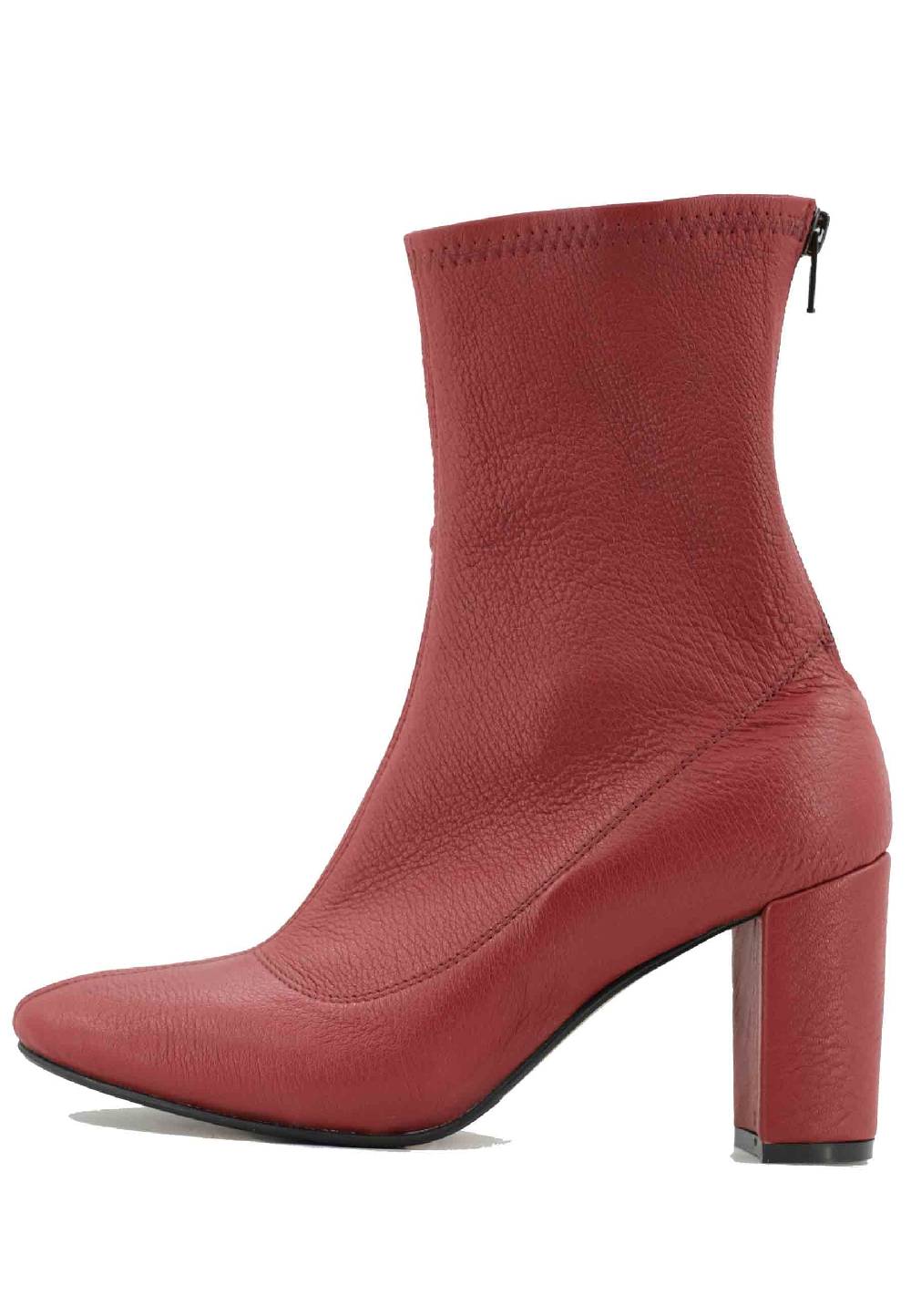 L'ARIANNA Stivaletti EL3002 in elasticizzato rosso con tacco alto In Linea