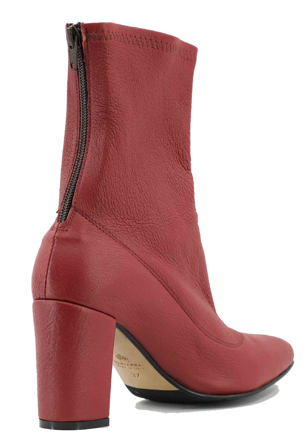 L'ARIANNA Stivaletti EL3002 in elasticizzato rosso con tacco alto In Linea