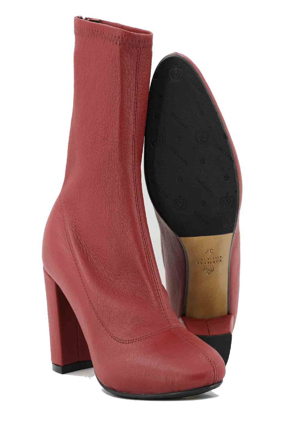 L'ARIANNA Stivaletti EL3002 in elasticizzato rosso con tacco alto In Linea