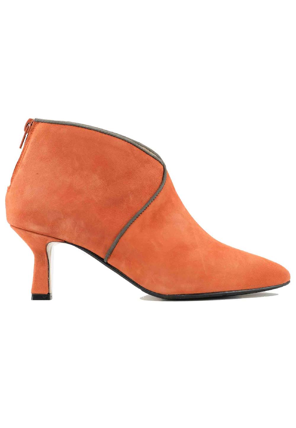 L'ARIANNA Stivaletti TR1662/RT in camoscio arancione con zip posteriore