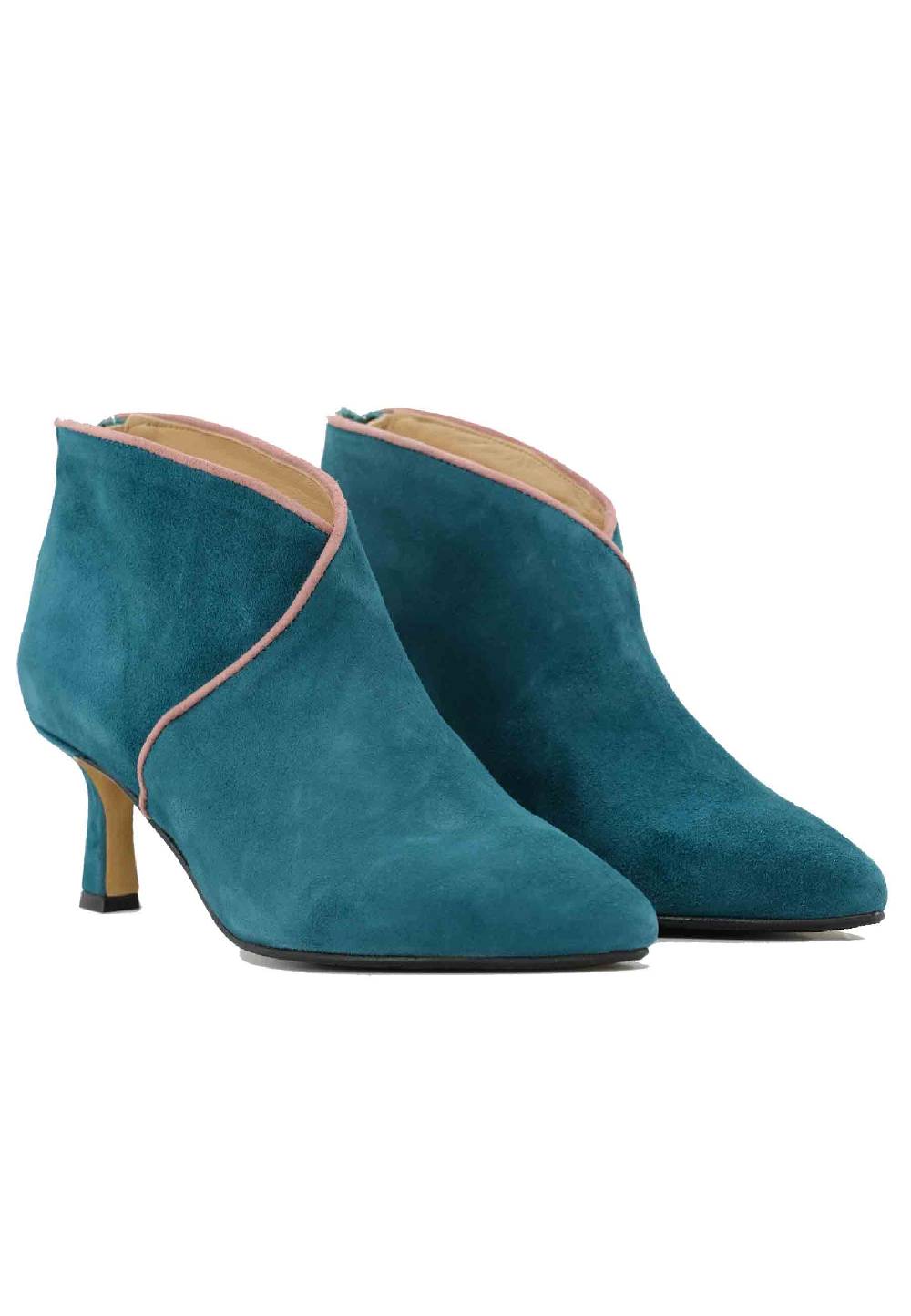 L'ARIANNA Stivaletti TR1662/RT in camoscio blu oceano con zip posteriore Soddisfazione Garantita