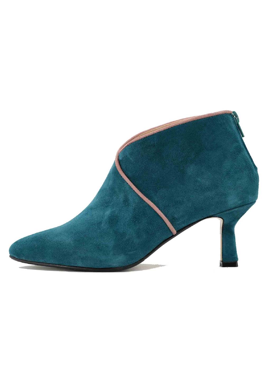 L'ARIANNA Stivaletti TR1662/RT in camoscio blu oceano con zip posteriore Soddisfazione Garantita