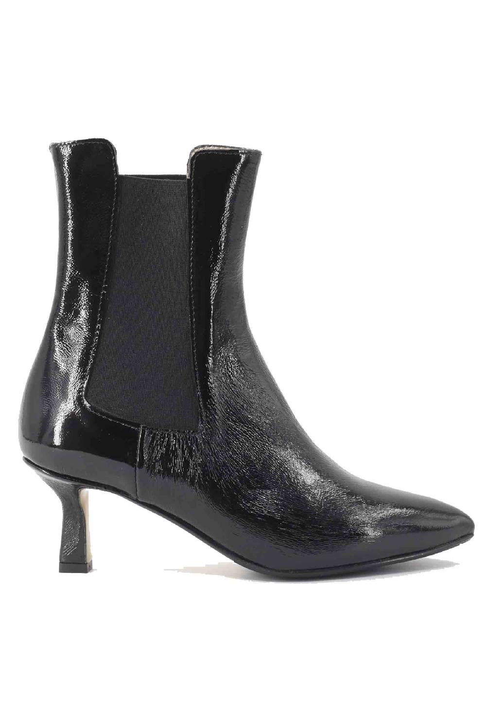 L'ARIANNA Stivaletti beatles BT 1552/RT in naplack nero con tacco medio e punta a punta