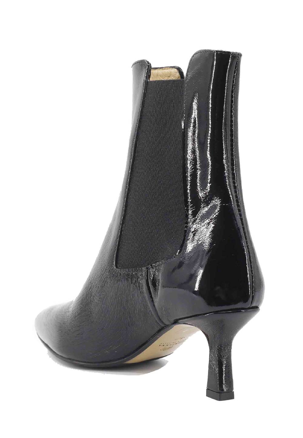 L'ARIANNA Stivaletti beatles BT 1552/RT in naplack nero con tacco medio e punta a punta Promozione Limitata