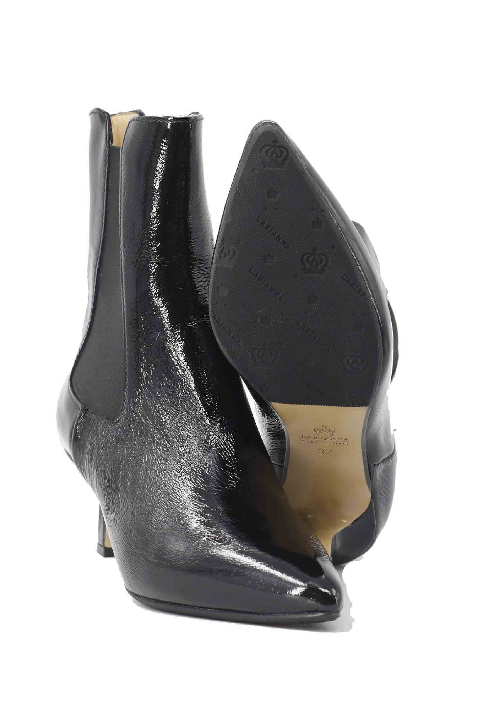 L'ARIANNA Stivaletti beatles BT 1552/RT in naplack nero con tacco medio e punta a punta Promozione Limitata
