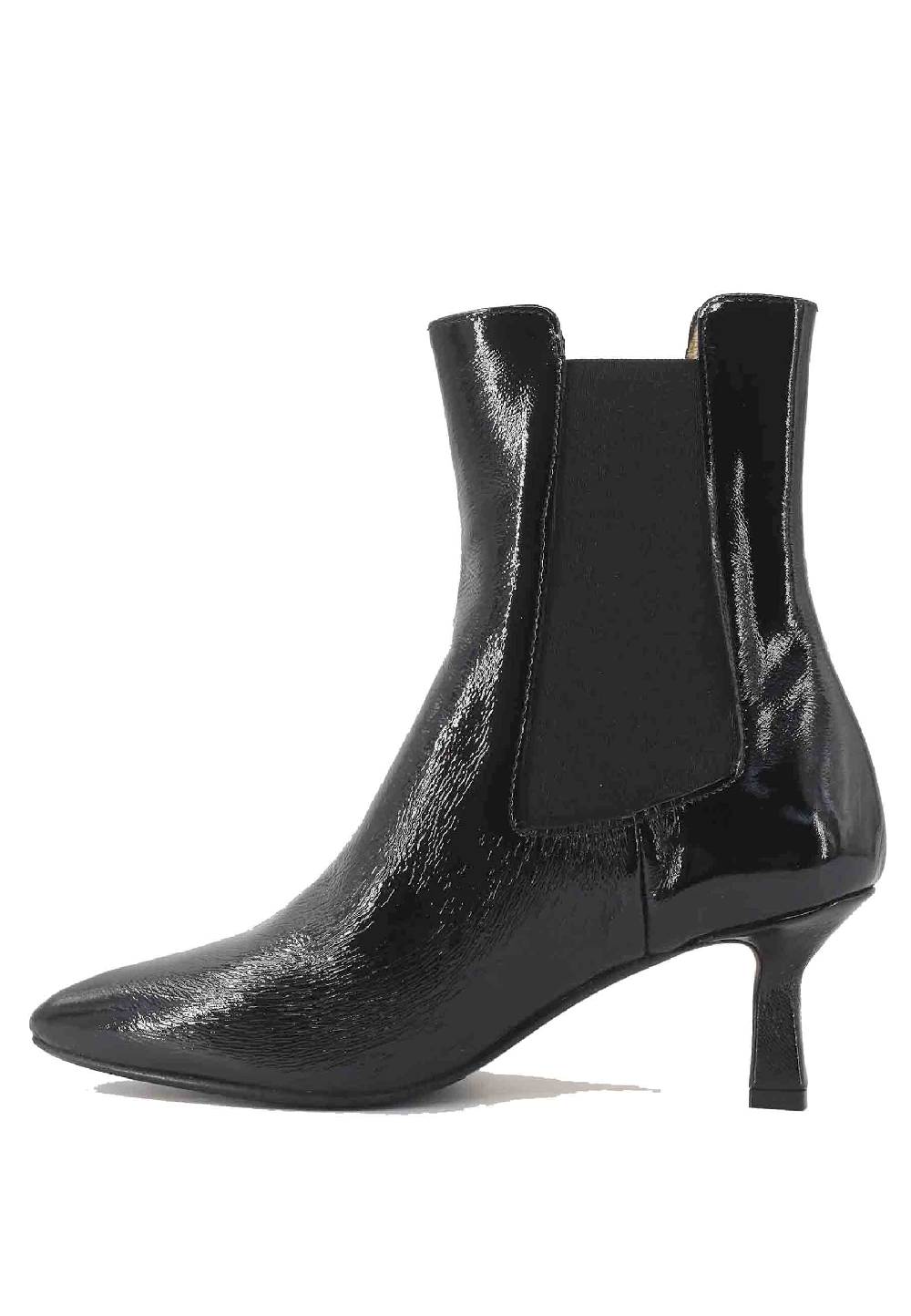 L'ARIANNA Stivaletti beatles BT 1552/RT in naplack nero con tacco medio e punta a punta Promozione Limitata