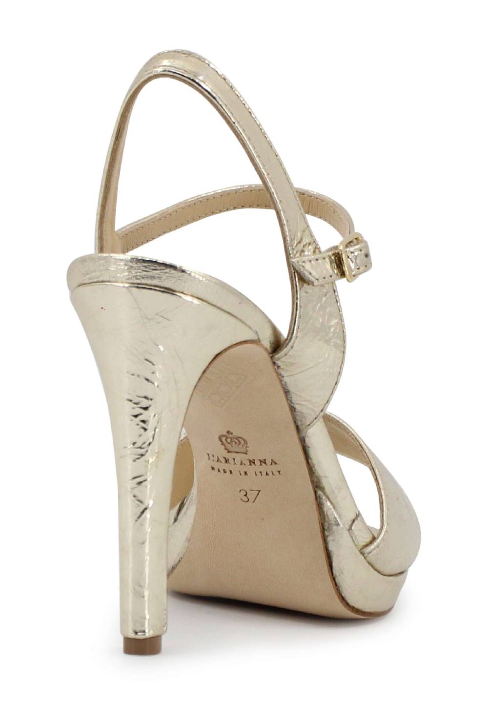 L'ARIANNA Sandali DS7055 donna in pelle oro con tacco alto a spillo Presa