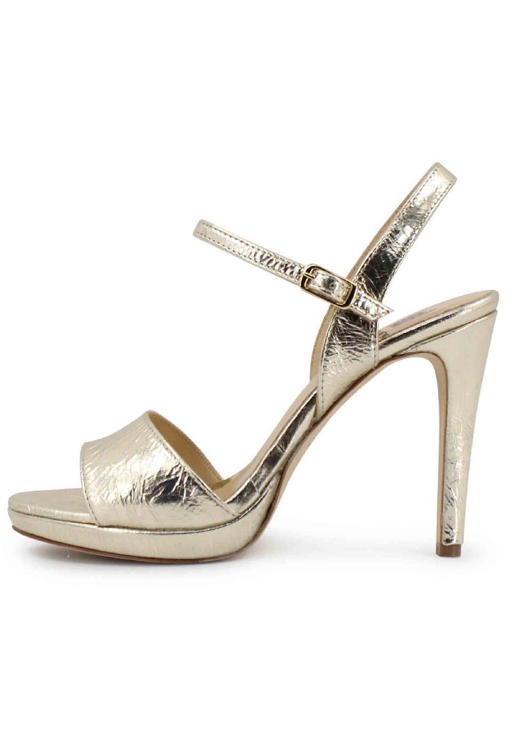 L'ARIANNA Sandali DS7055 donna in pelle oro con tacco alto a spillo Presa