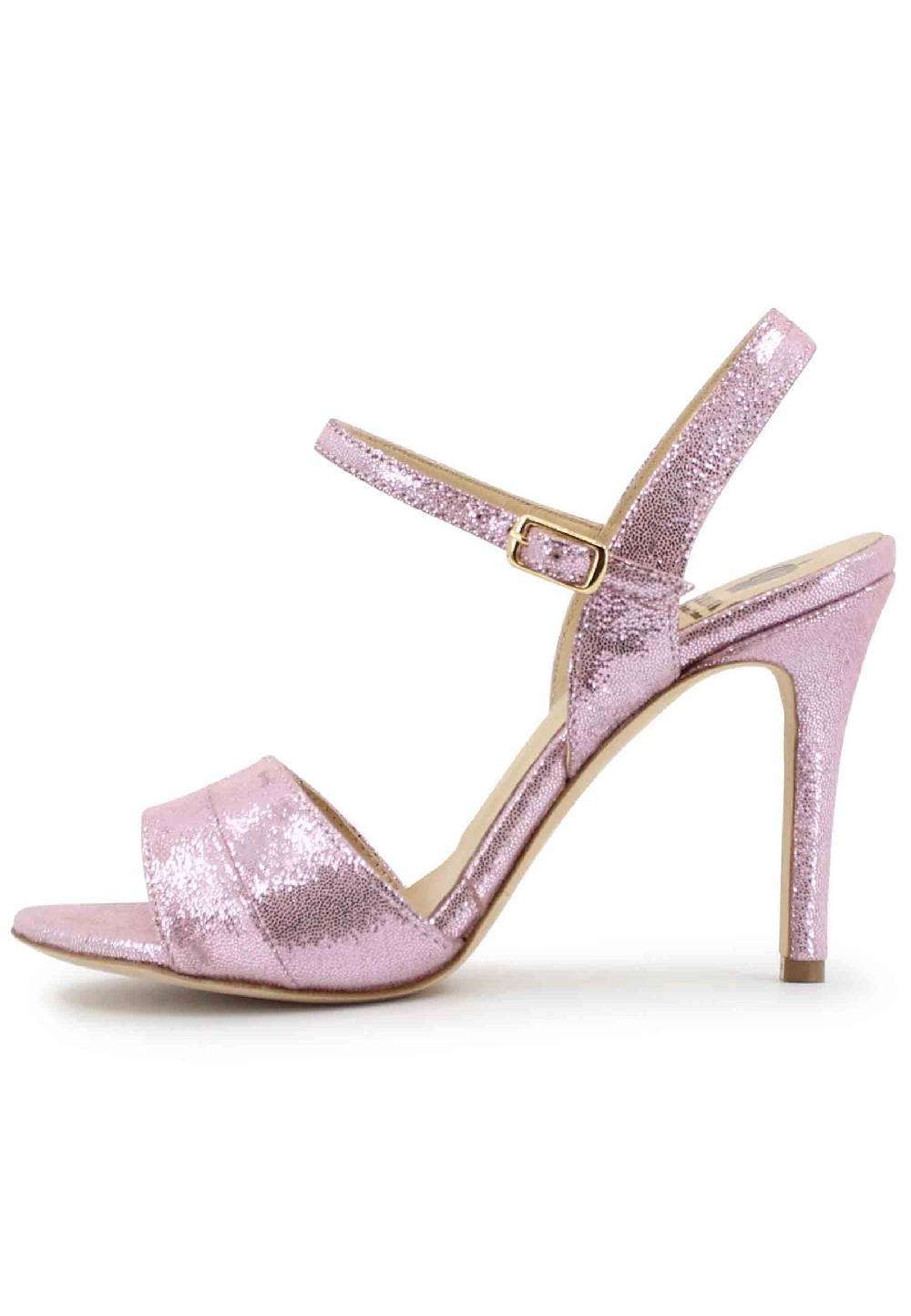 L'ARIANNA Sandali ds1643 da donna in pelle laminata rosa con tacco alto e cinturino alla caviglia Vendite Flash
