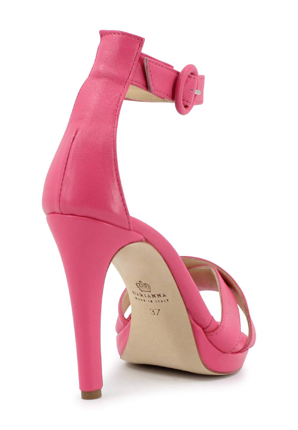L'ARIANNA Sandali DS1507 donna in pelle rosa con tacco alto e cinturino alla caviglia Grandi sconti