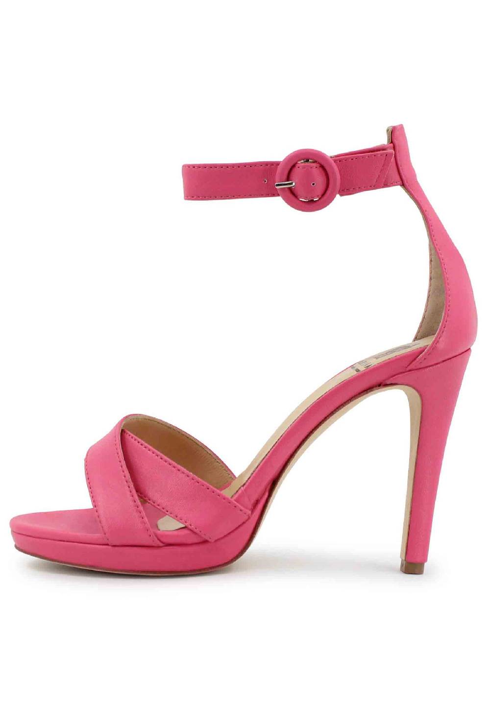 L'ARIANNA Sandali DS1507 donna in pelle rosa con tacco alto e cinturino alla caviglia Grandi sconti