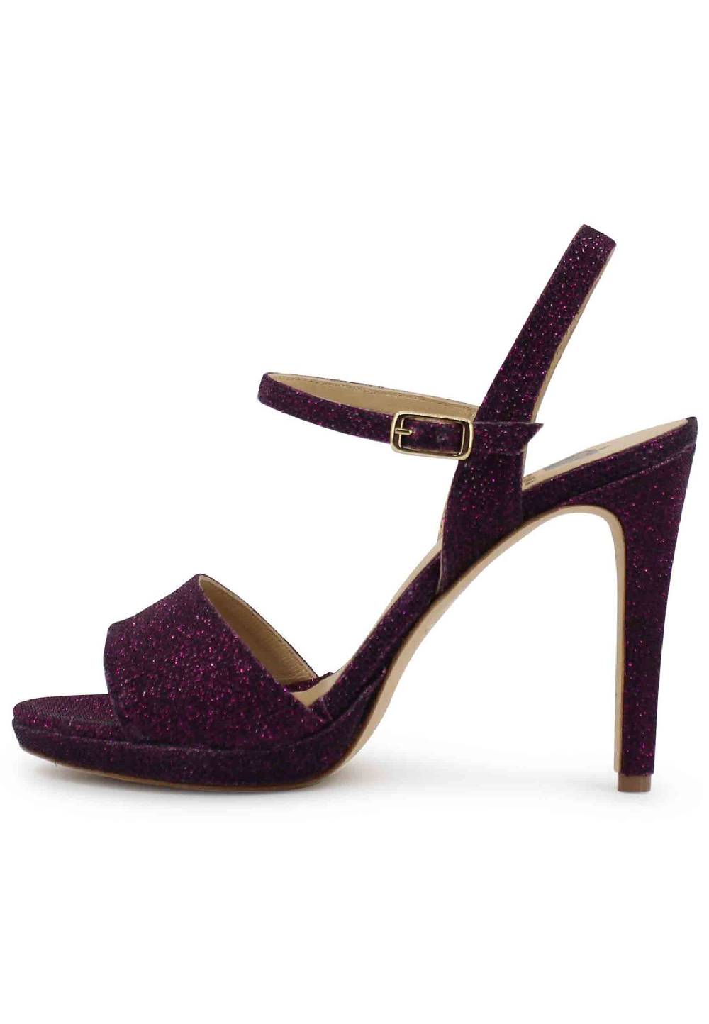 L'ARIANNA Sandali DS7055 donna in glitter viola con tacco alto a spillo Nuovi prodotti