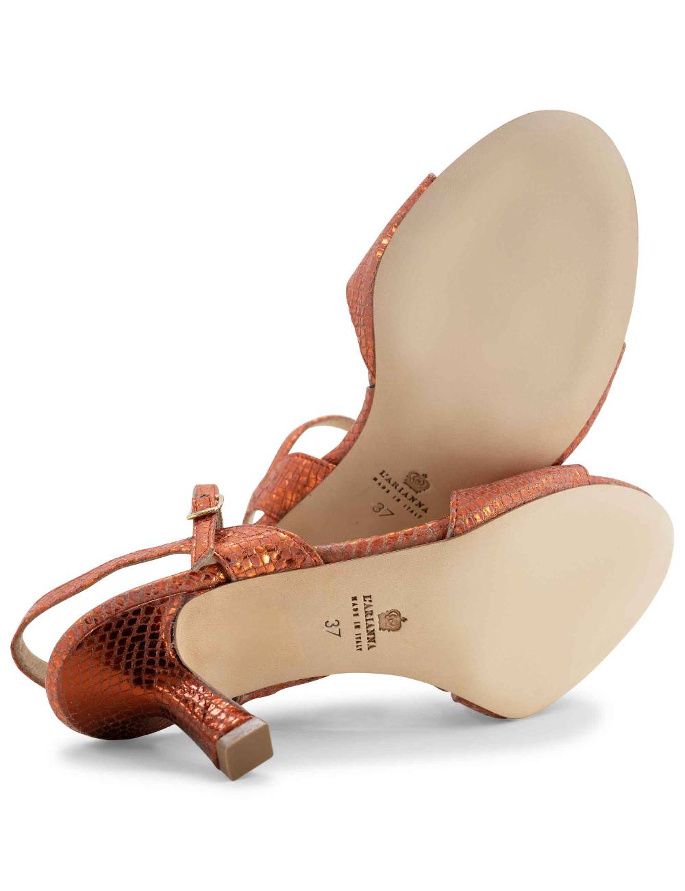 L'ARIANNA sandali ds1510/rt in tessuto stampato laminato color Aragosta l'arianna Soddisfazione Garantita