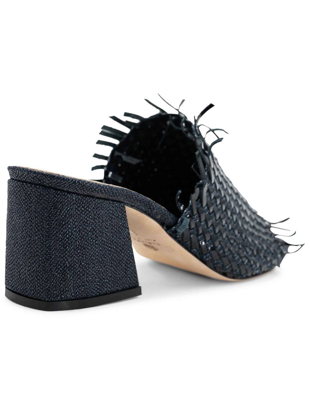 L'ARIANNA Sandali cb1260/g donna in pelle intrecciata in tessuto zena dark con punta quadra L'Arianna Qualità Garantita