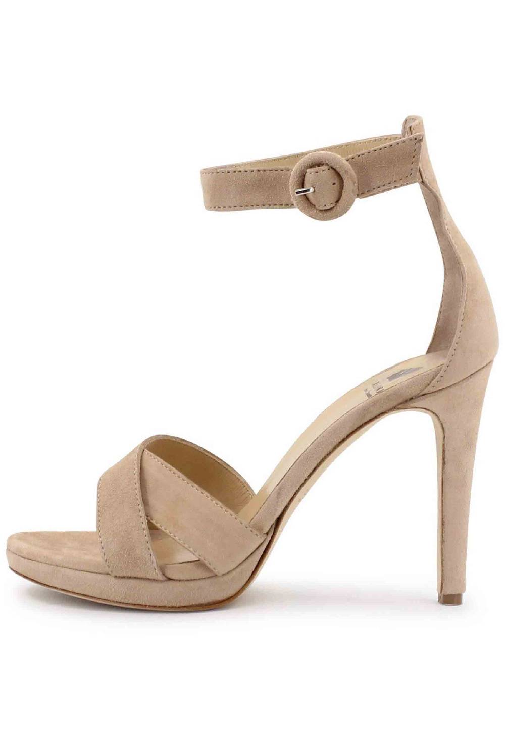 L'ARIANNA Sandali DS1507 donna in camoscio nude con tacco alto e cinturino alla caviglia Fino Al -60%
