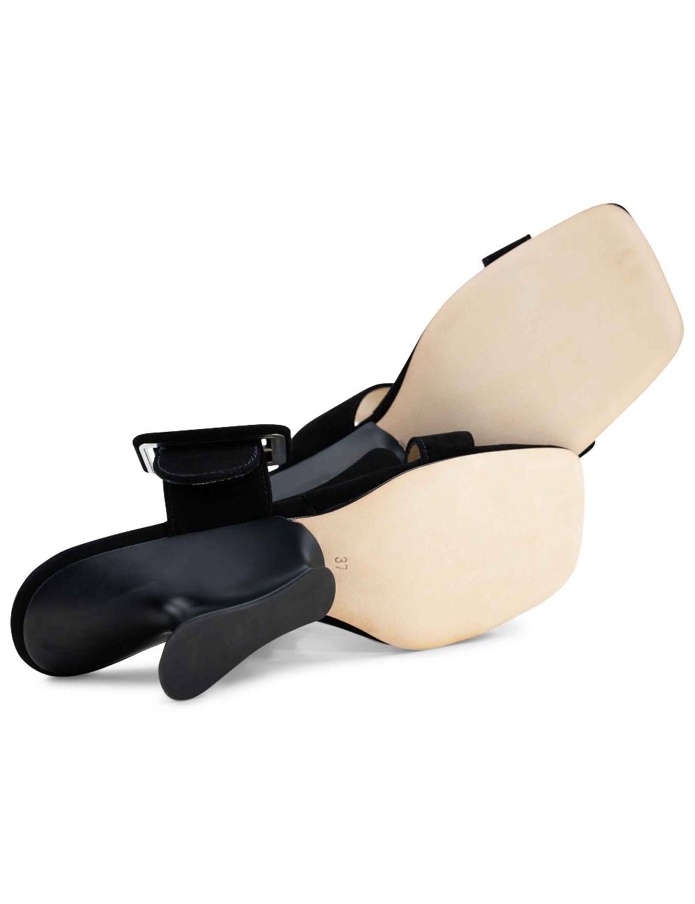 L'ARIANNA Sandali ds1359/z donna in camoscio nero con zeppa bassa Affare Del Giorno