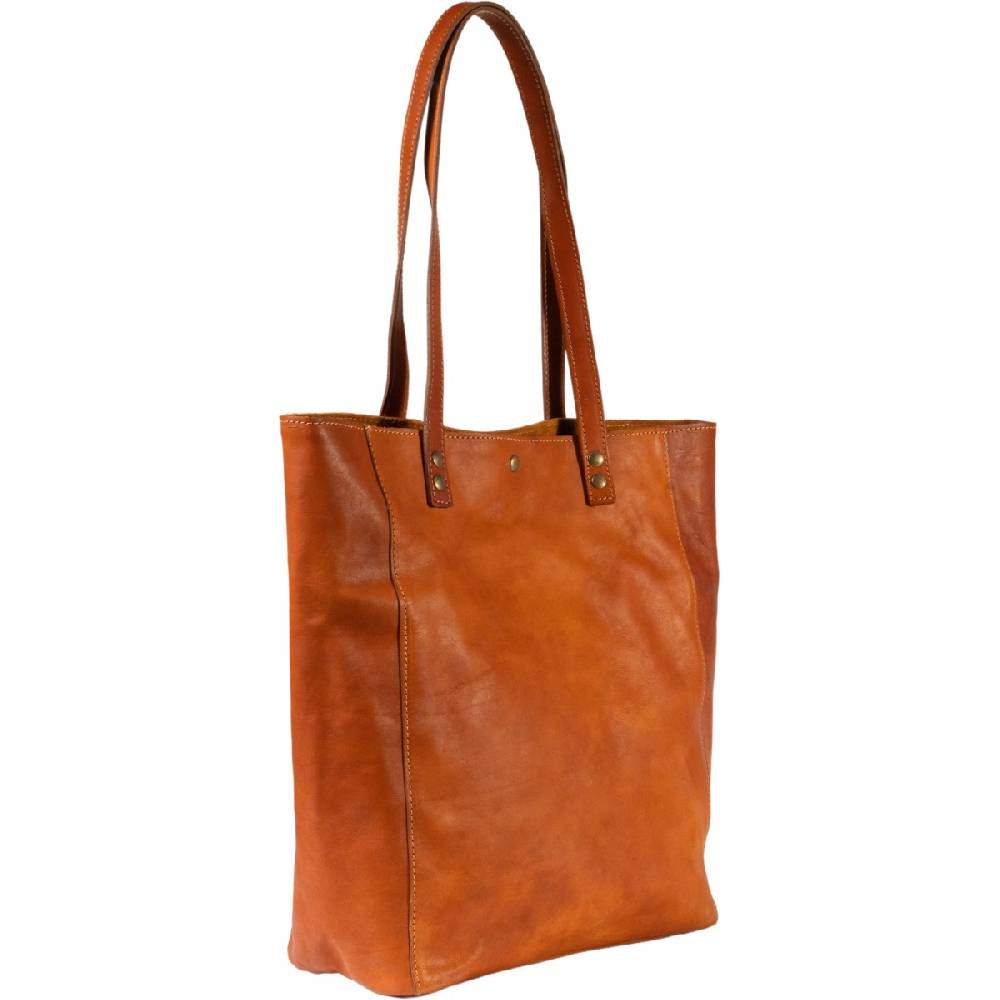 Lartigiano Del Cuoio Shopping bag in pelle color cuoio realizzata a mano in Toscana Negozi Online