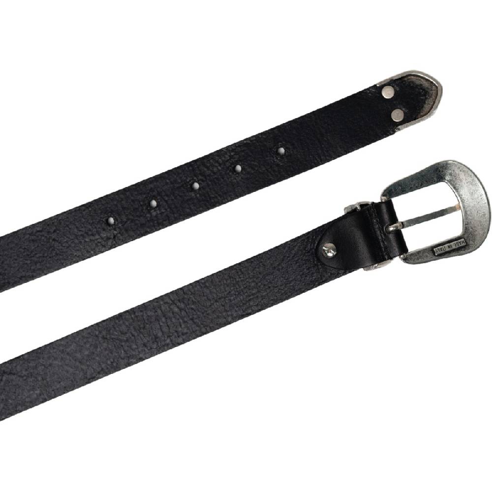Lartigiano Del Cuoio Cintura western donna in pelle nero con puntale in metallo inciso Sottocosto
