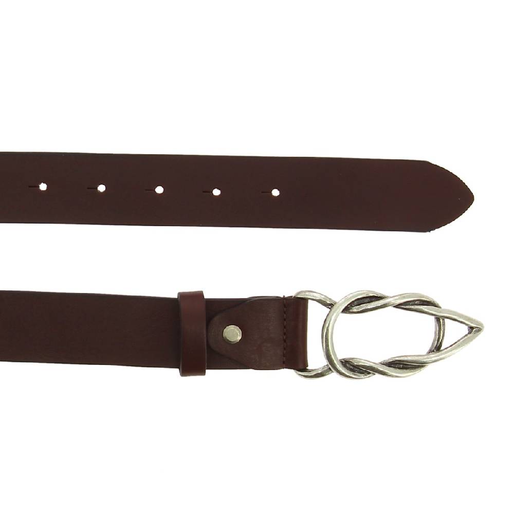 Lartigiano Del Cuoio Cintura in pelle di toro testa di moro con fibbia casual in metallo Sconto