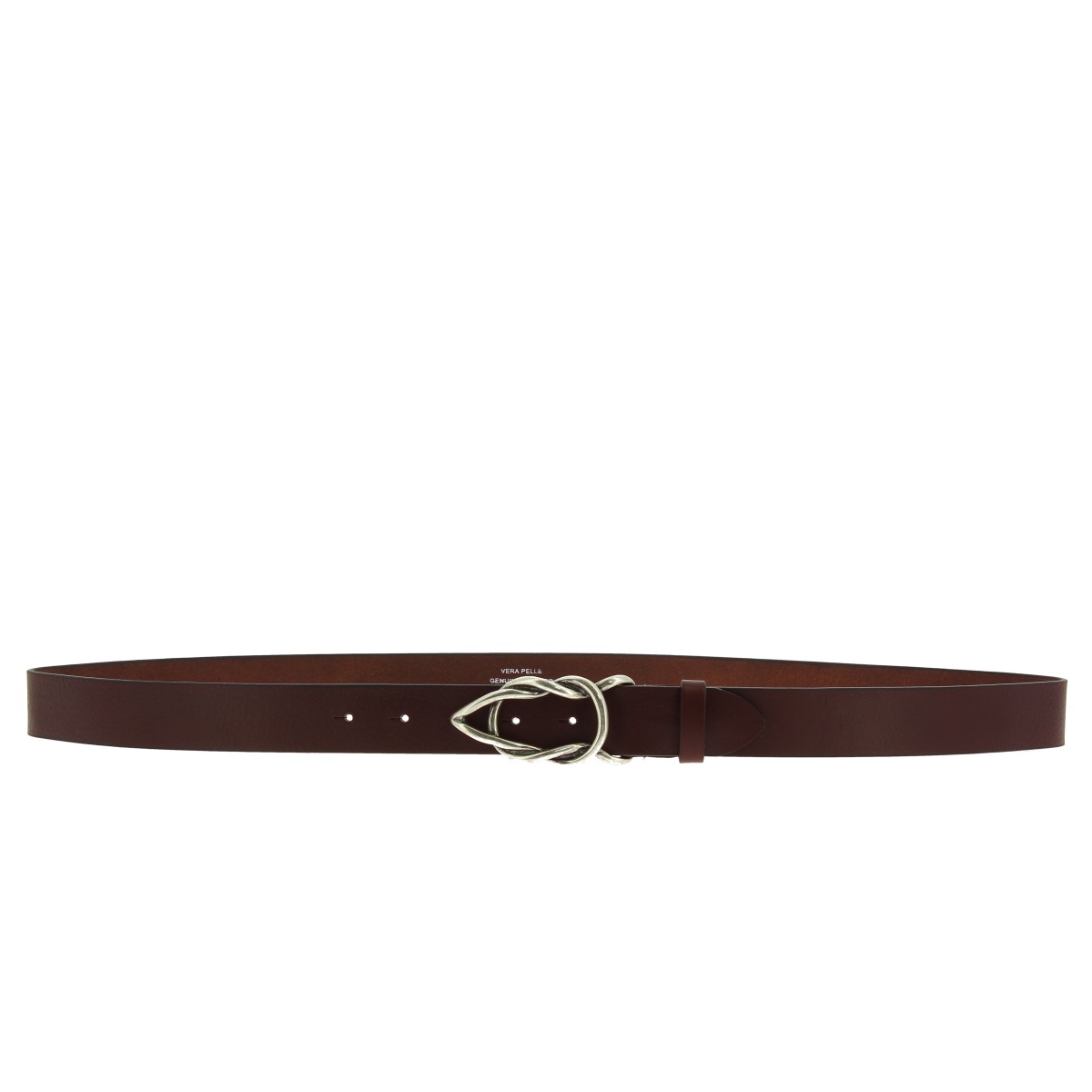 Lartigiano Del Cuoio Cintura in pelle di toro testa di moro con fibbia casual in metallo Sconto