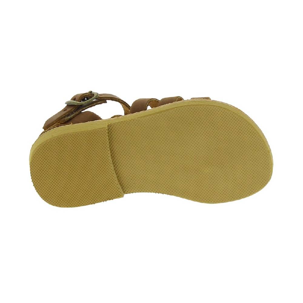Lartigiano Del Cuoio Sandali gladiatore da bambino in pelle nubuck marrone chiusura con fibbia Outlet