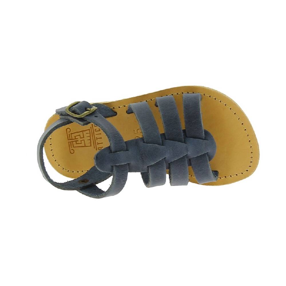 Lartigiano Del Cuoio Sandalo da bambino in morbida pelle nubuck blu chiusura con fibbia Hotsell