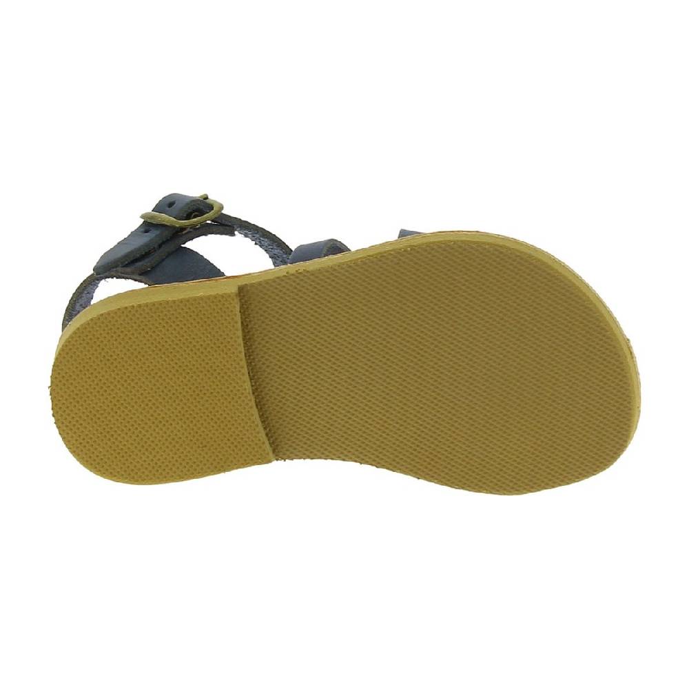 Lartigiano Del Cuoio Sandali intrecciati gladiatore da bambino in pelle nubuck blu chiusura con fibbia Vendita Economica