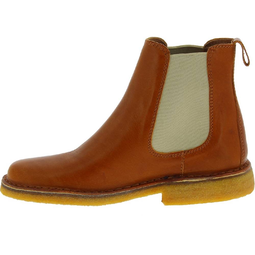 Lartigiano Del Cuoio Stivaletti chelsea donna in pelle marrone e suola in para artigianali Nuova