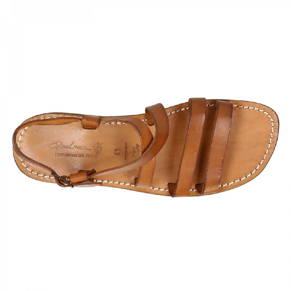 Lartigiano Del Cuoio Sandali francescani uomo fatti a mano in pelle color cuoio antico Italy