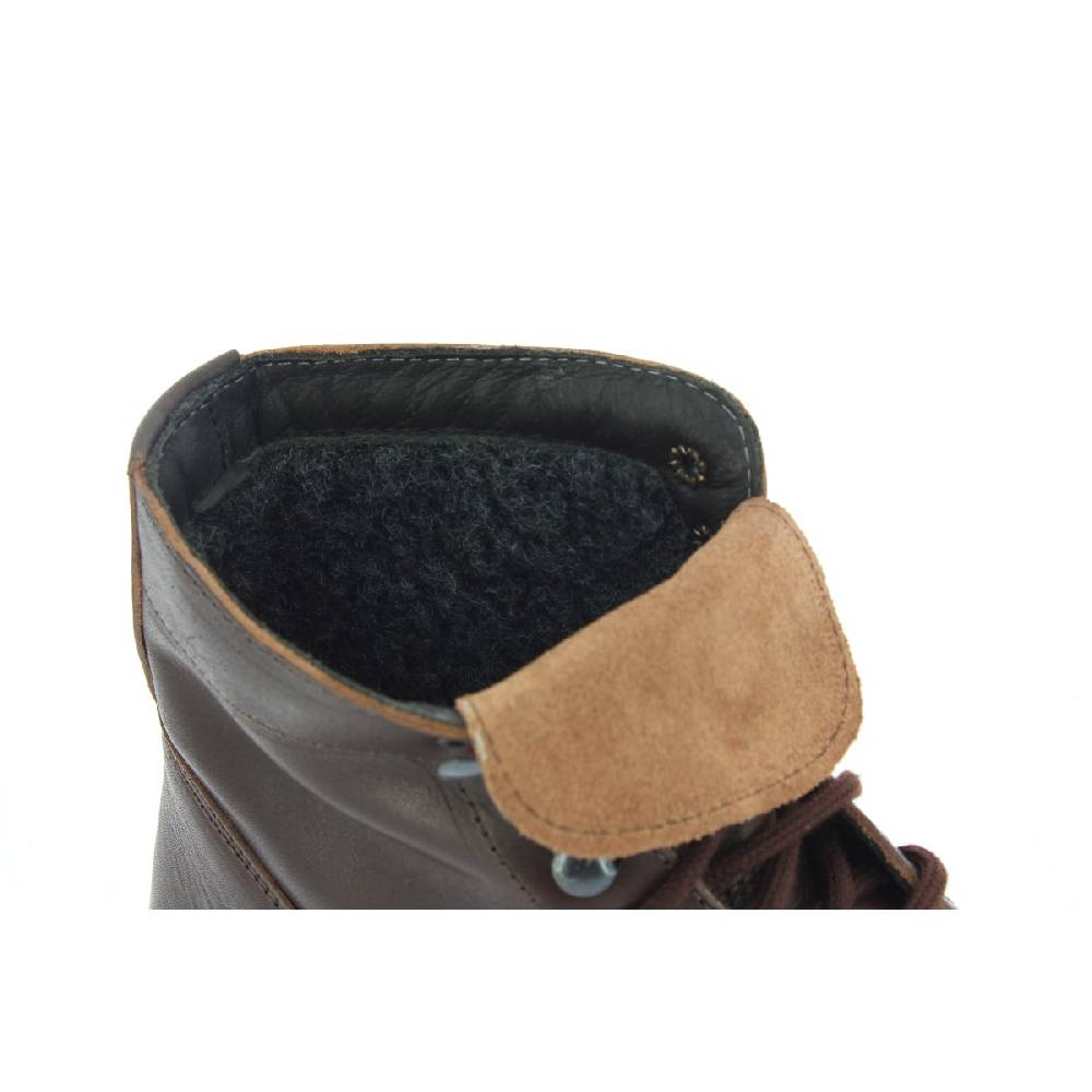 Lartigiano Del Cuoio Stivaletti da donna in pelle marrone scuro con fodera invernale Soddisfazione Garantita