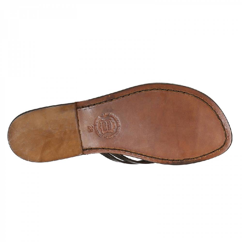 Lartigiano Del Cuoio Scarpe a schiava fatte a mano in pelle testa di moro Consegna Veloce