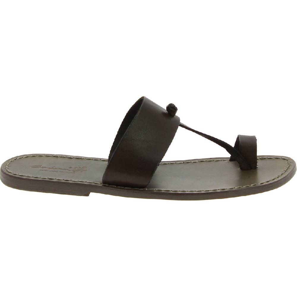 Lartigiano Del Cuoio Ciabatte infradito da uomo in pelle color fango fatti a mano Sconto