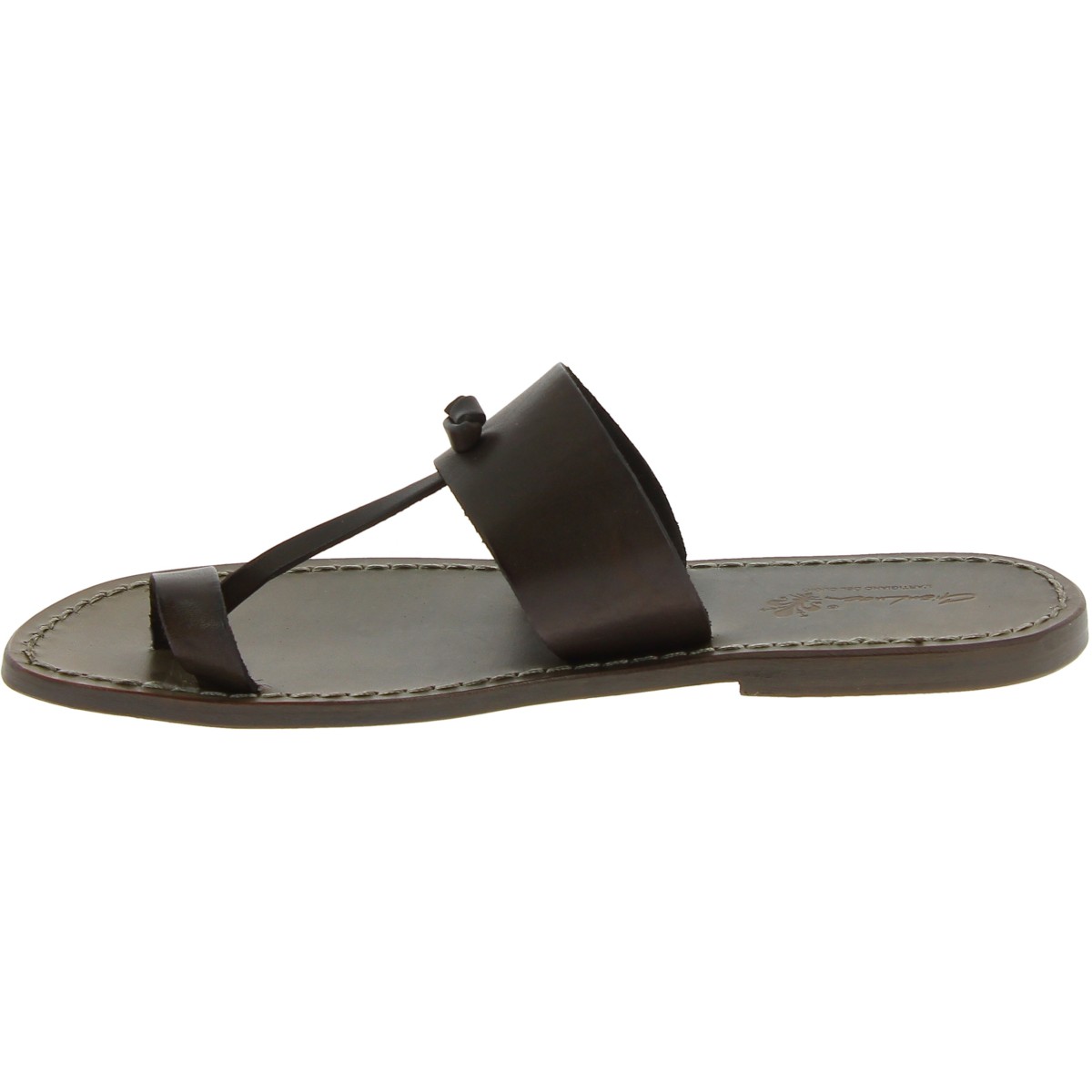 Lartigiano Del Cuoio Ciabatte infradito da uomo in pelle color fango fatti a mano Sconto