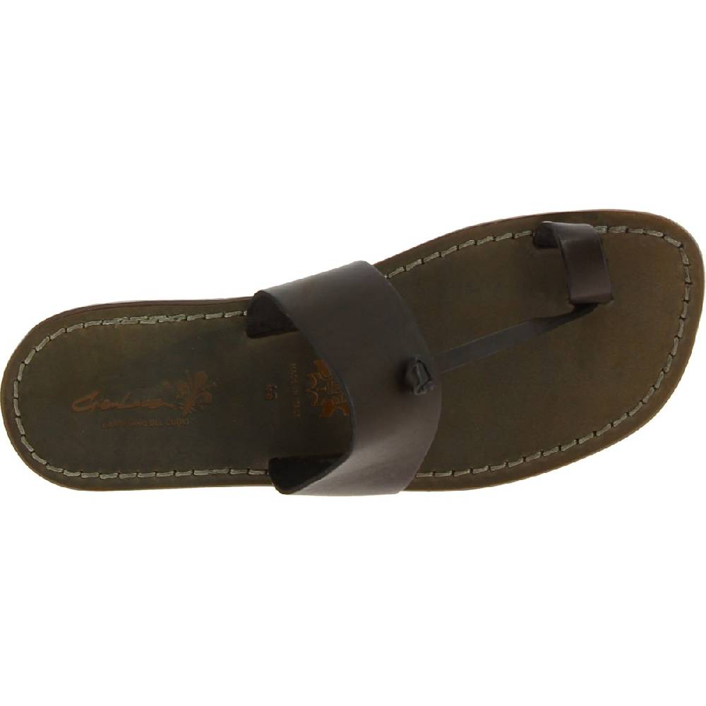 Lartigiano Del Cuoio Ciabatte infradito da uomo in pelle color fango fatti a mano Sconto