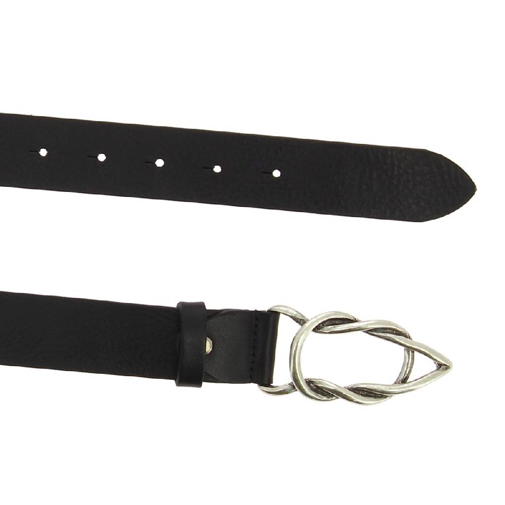 Lartigiano Del Cuoio Cintura donna artigianale in pelle nera con fibbia casual in metallo Negozio